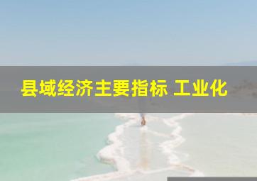 县域经济主要指标 工业化